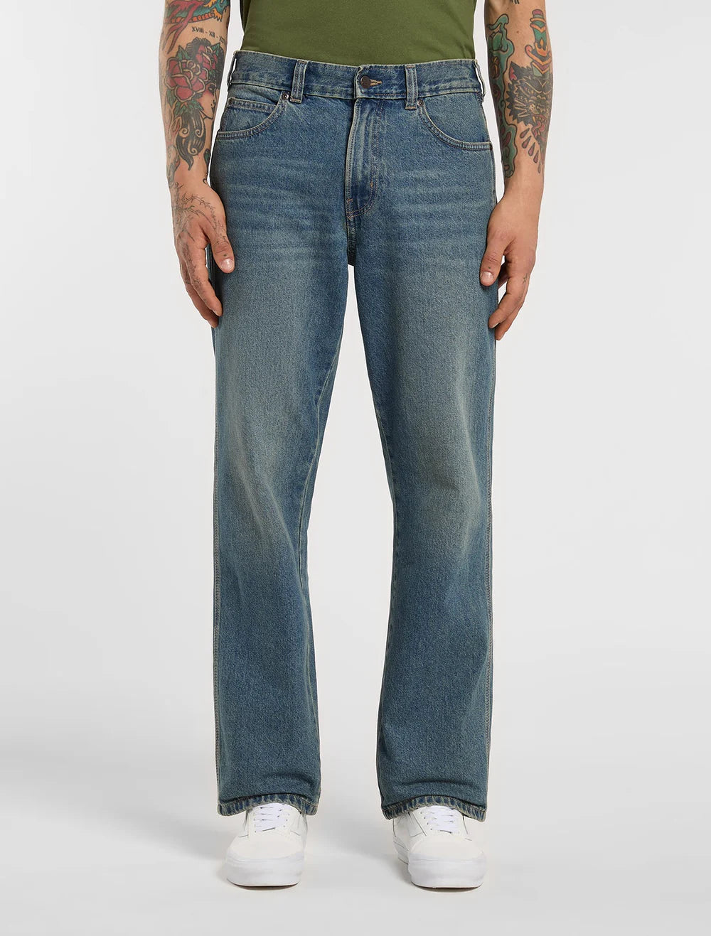 954 Relaxed Straight Work Khaki Tntd Blue