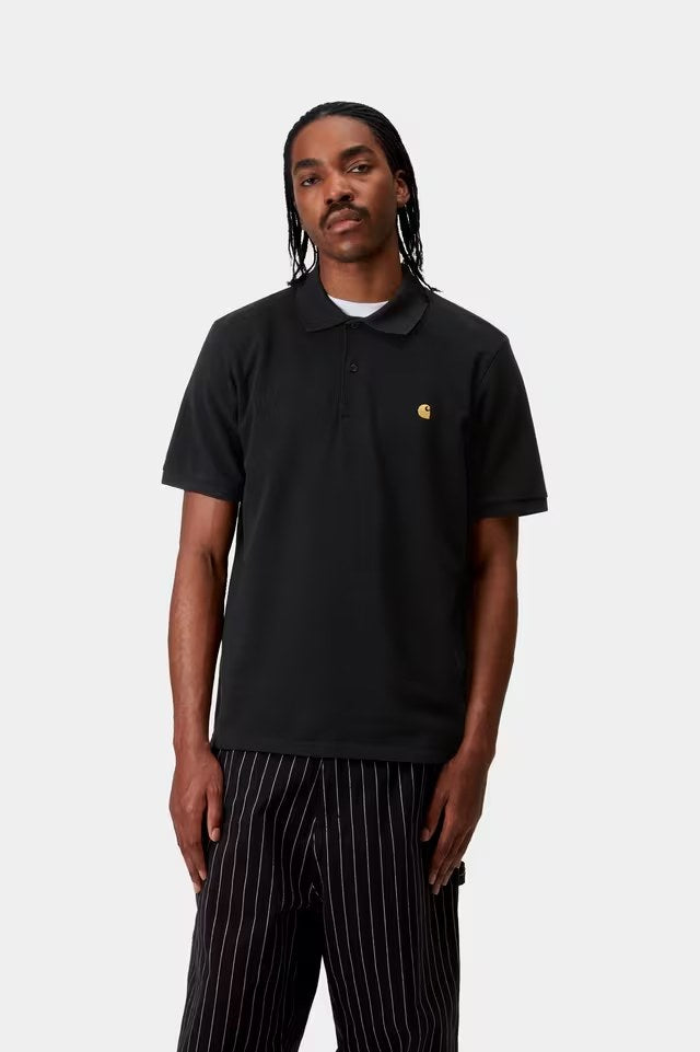 S / S Chase Pique Polo Black / Gold
