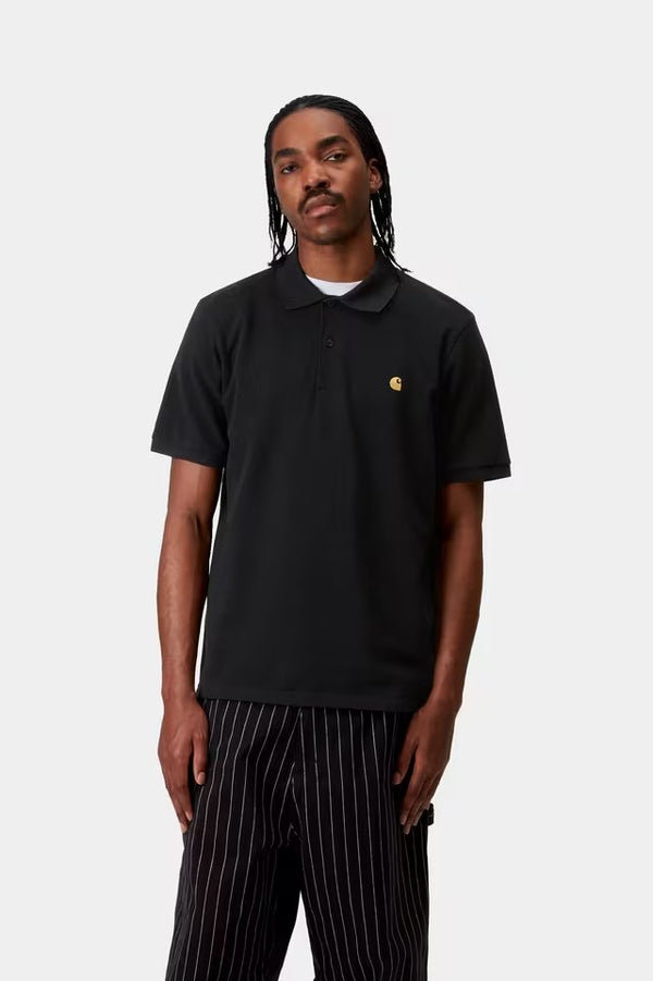 S / S Chase Pique Polo Black / Gold