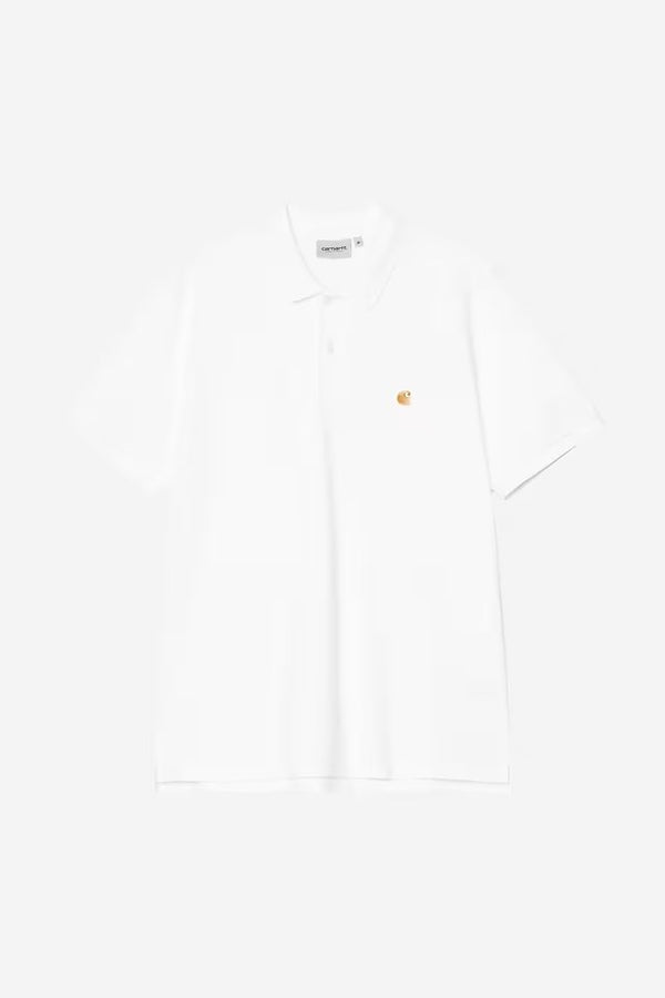 S / S Chase Pique Polo Cotton White / Gold