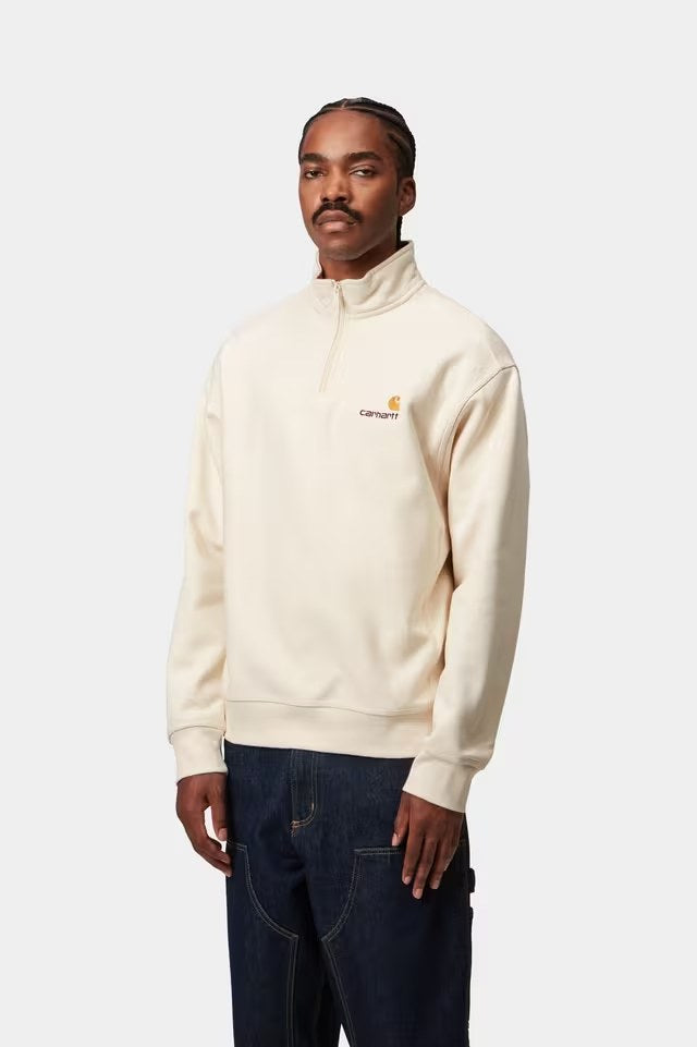 Half Zip American Script Sweat Natural