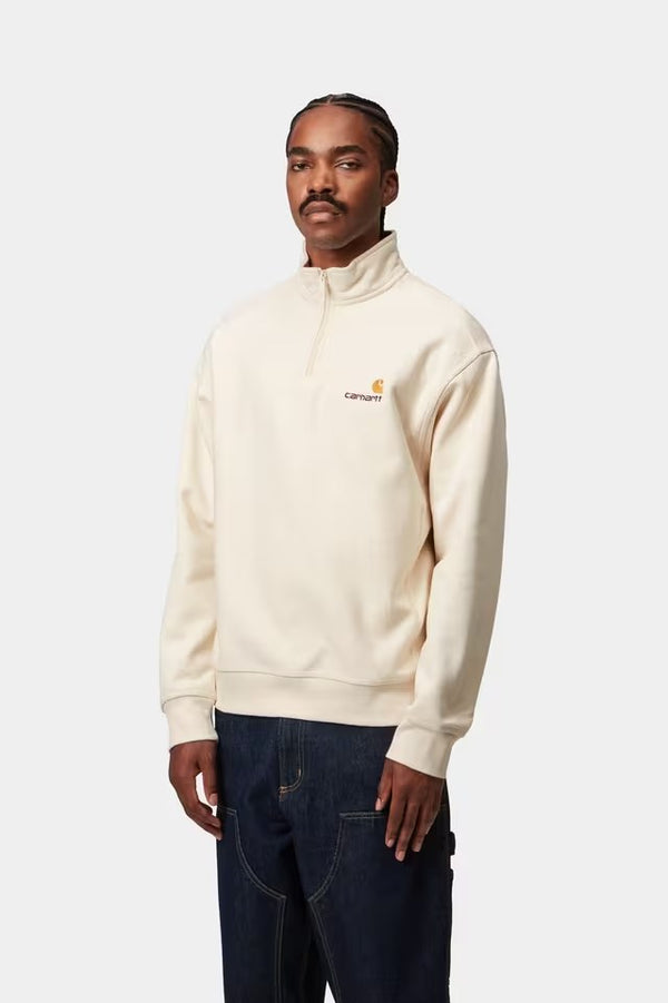 Half Zip American Script Sweat Natural