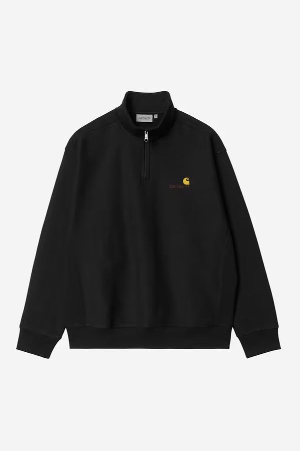 Half Zip American Script Sweat Black