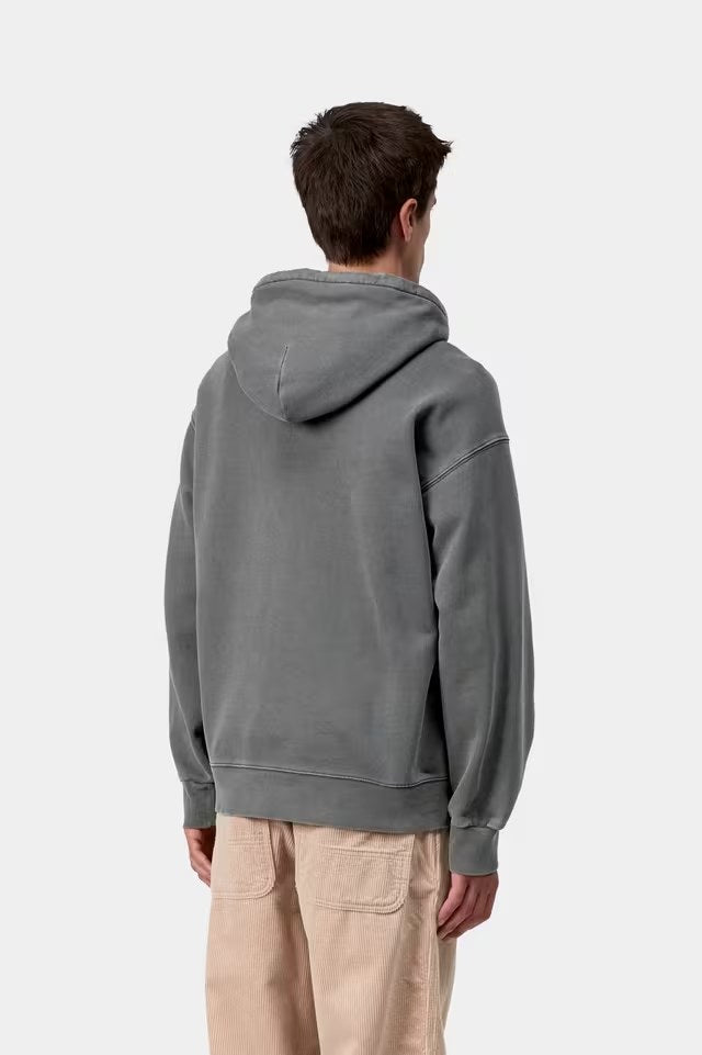 Hooded Vista Sweat Black garment dyed