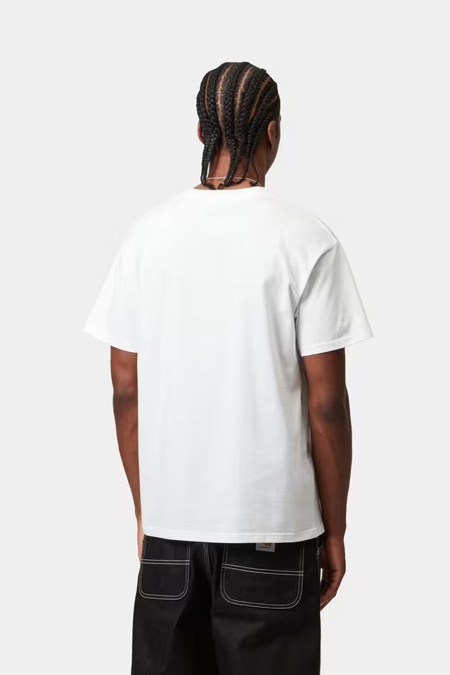 S / S Script Embroidery T-Shirt White / Black