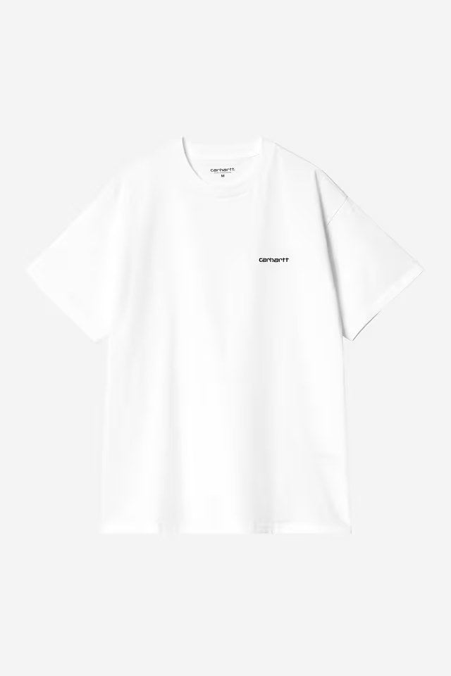 S / S Script Embroidery T-Shirt White / Black