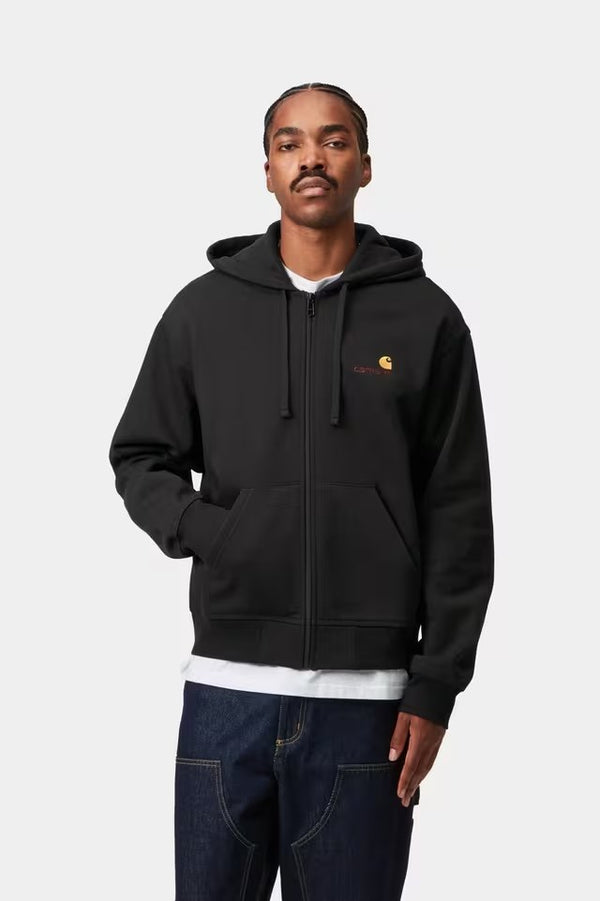 Hooded American Script Jacket Black