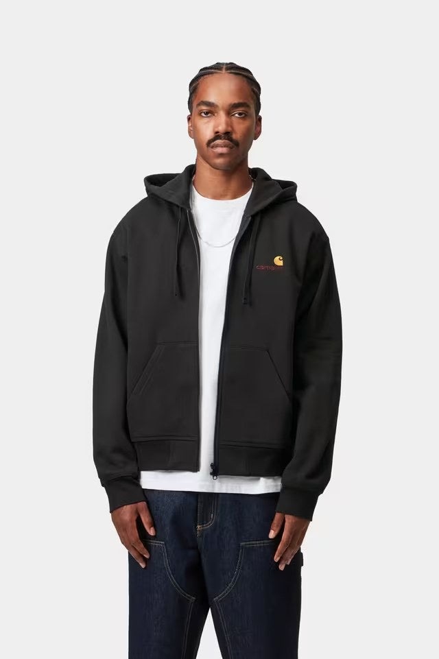 Hooded American Script Jacket Black