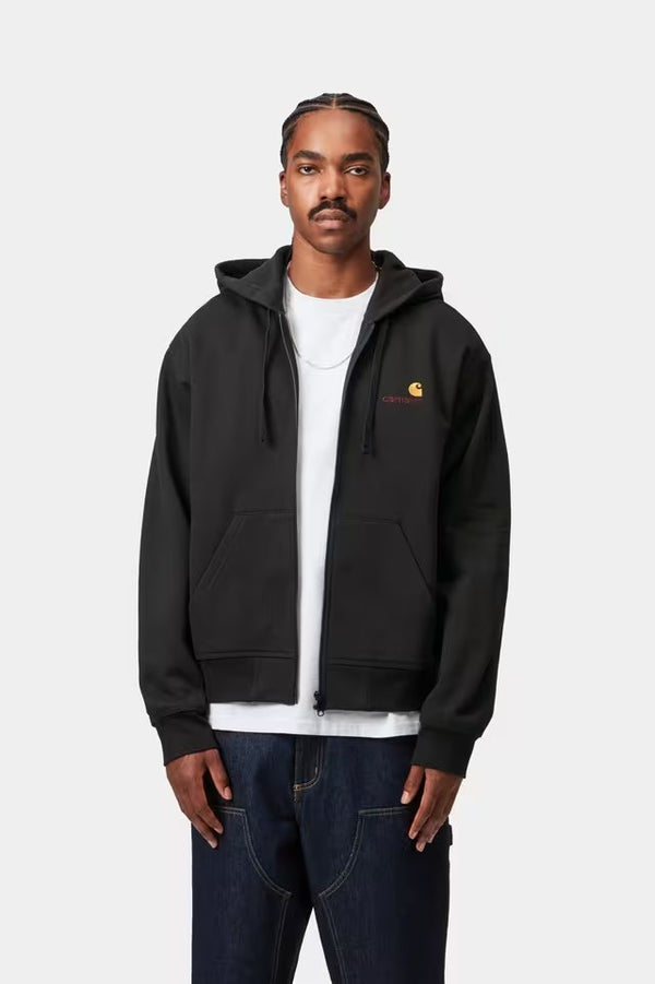 Hooded American Script Jacket Black