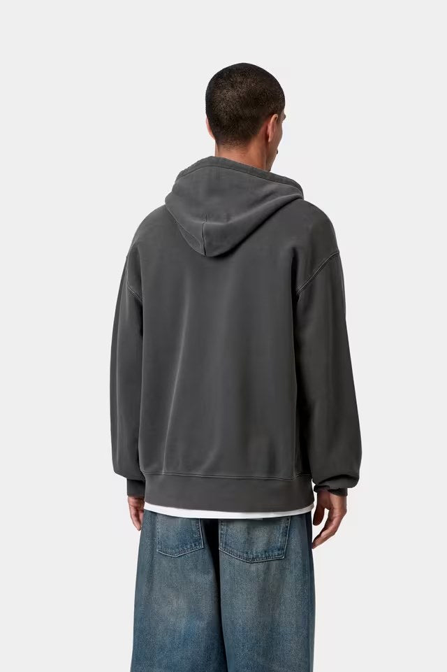 Hooded Nelson Jacket Black garment dyed
