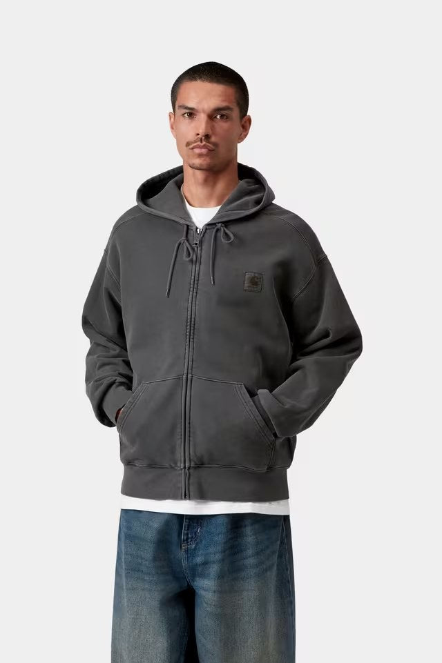 Hooded Nelson Jacket Black garment dyed