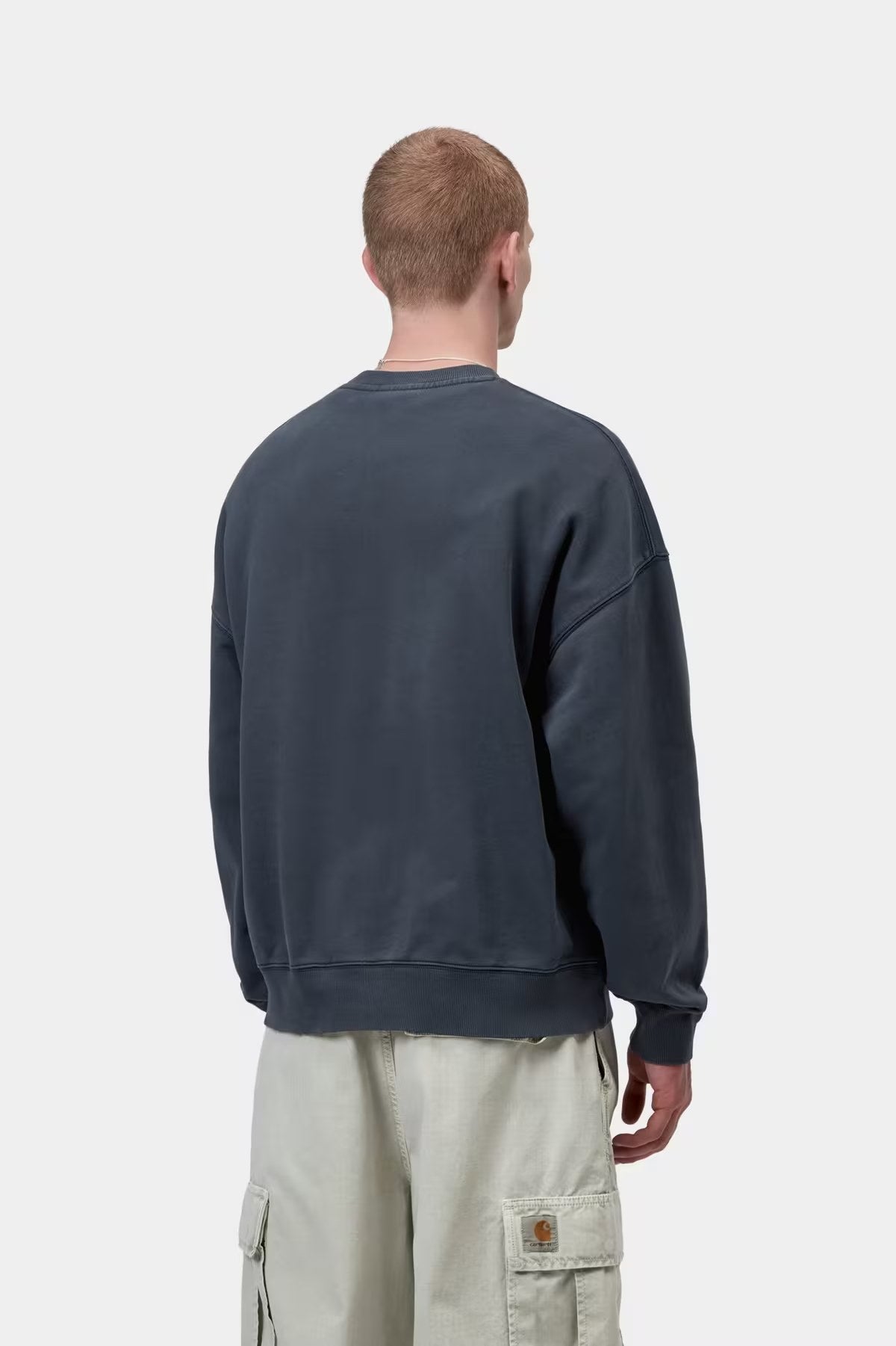 Benton Sweat Carbon garment dyed