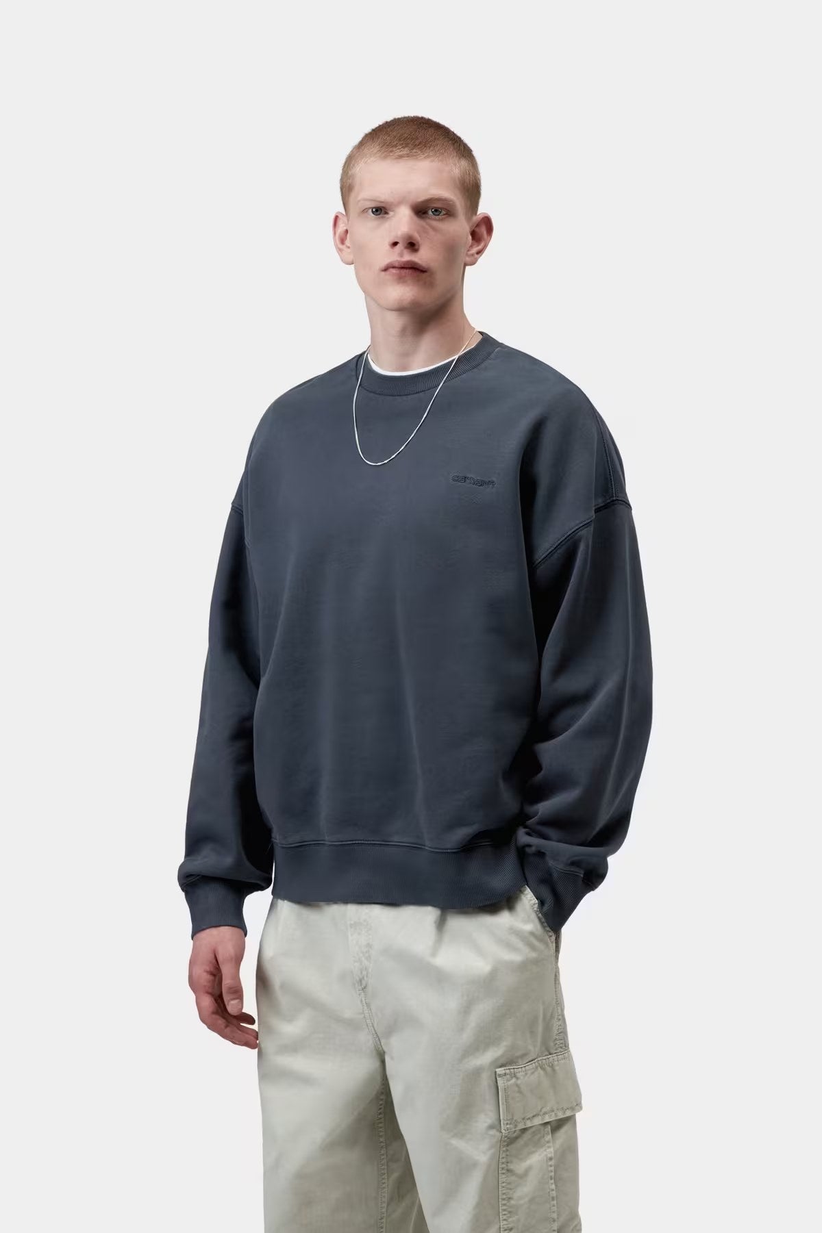 Benton Sweat Carbon garment dyed