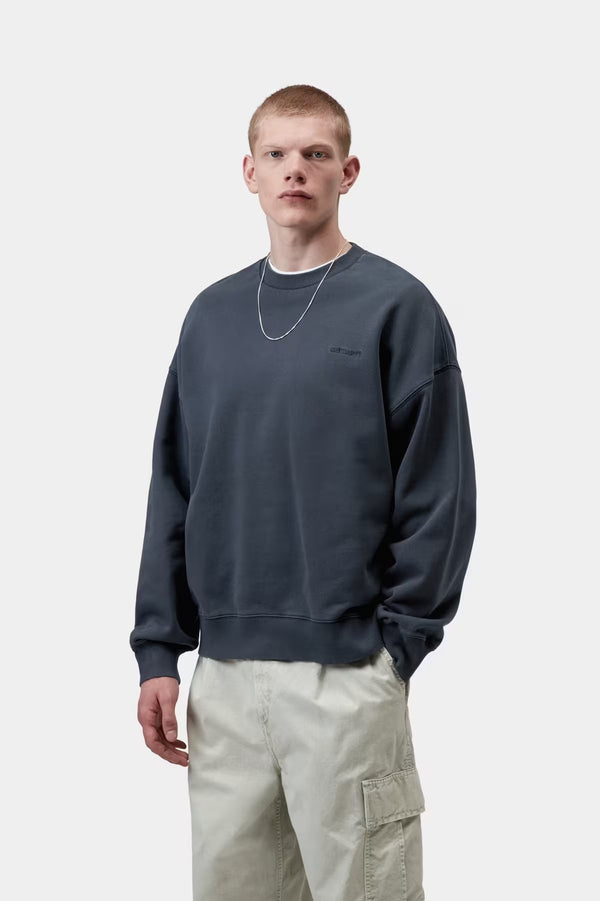 Benton Sweat Carbon garment dyed