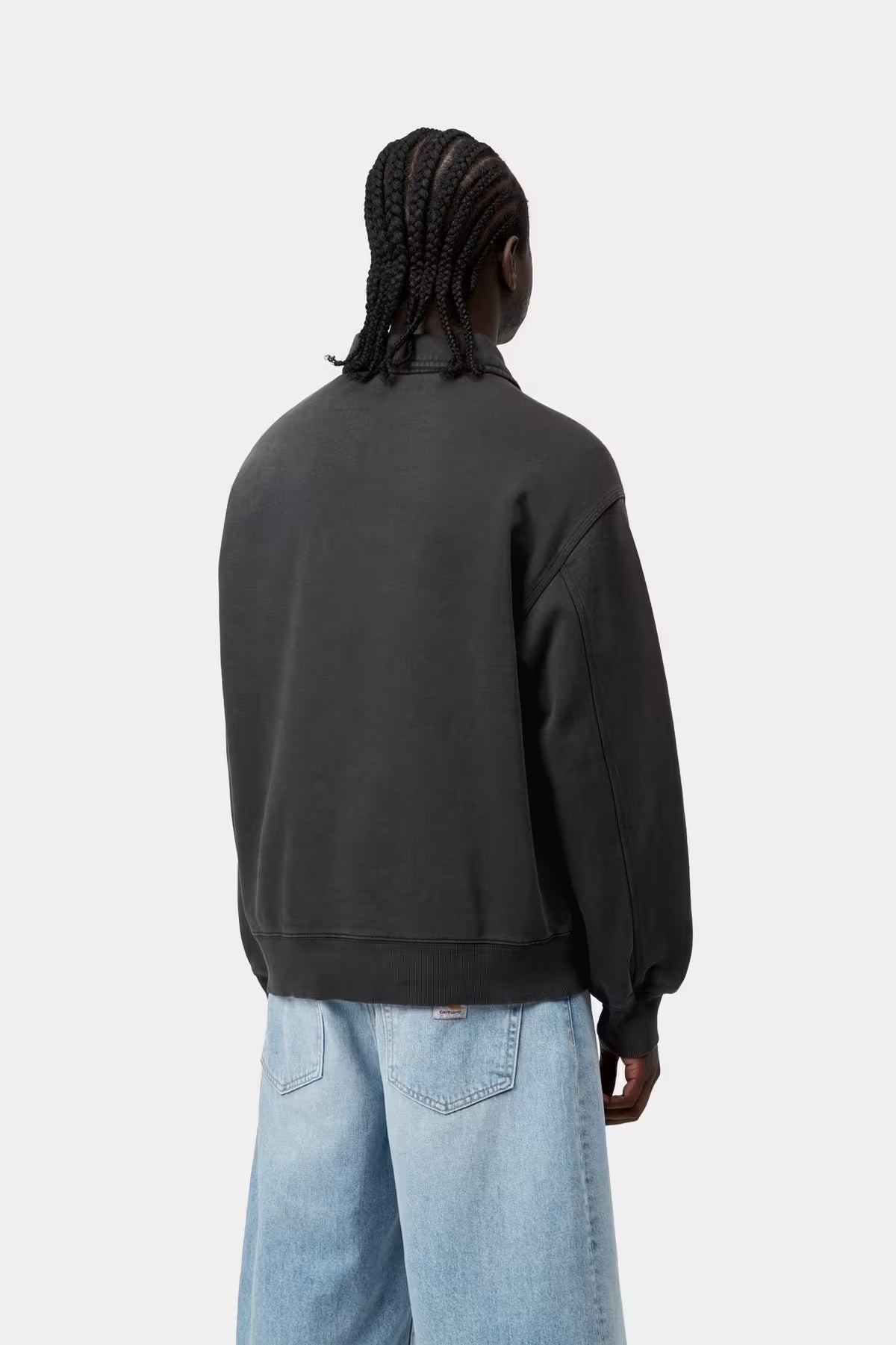 Half Zip Detroit Sweat Black stone washed