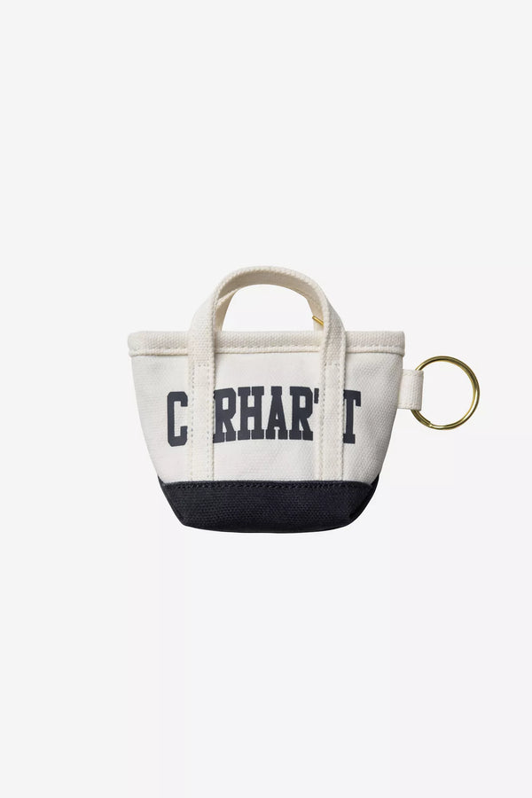 Mini Tote Bag Keychain Natural / Blue