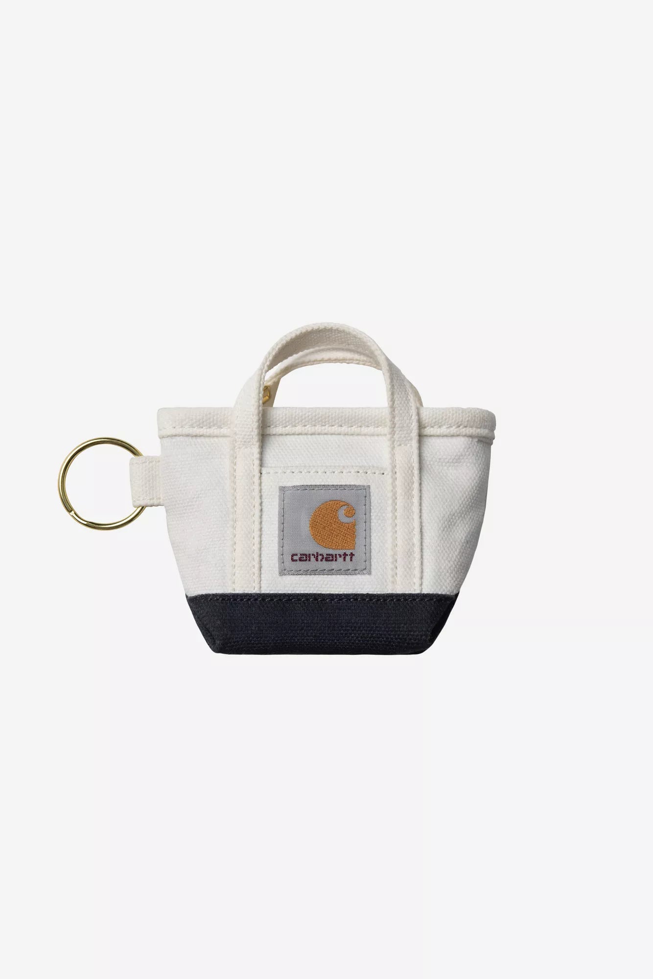 Mini Tote Bag Keychain Natural / Blue