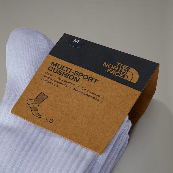Multi Sport Cush Crew Sock White 3P - S