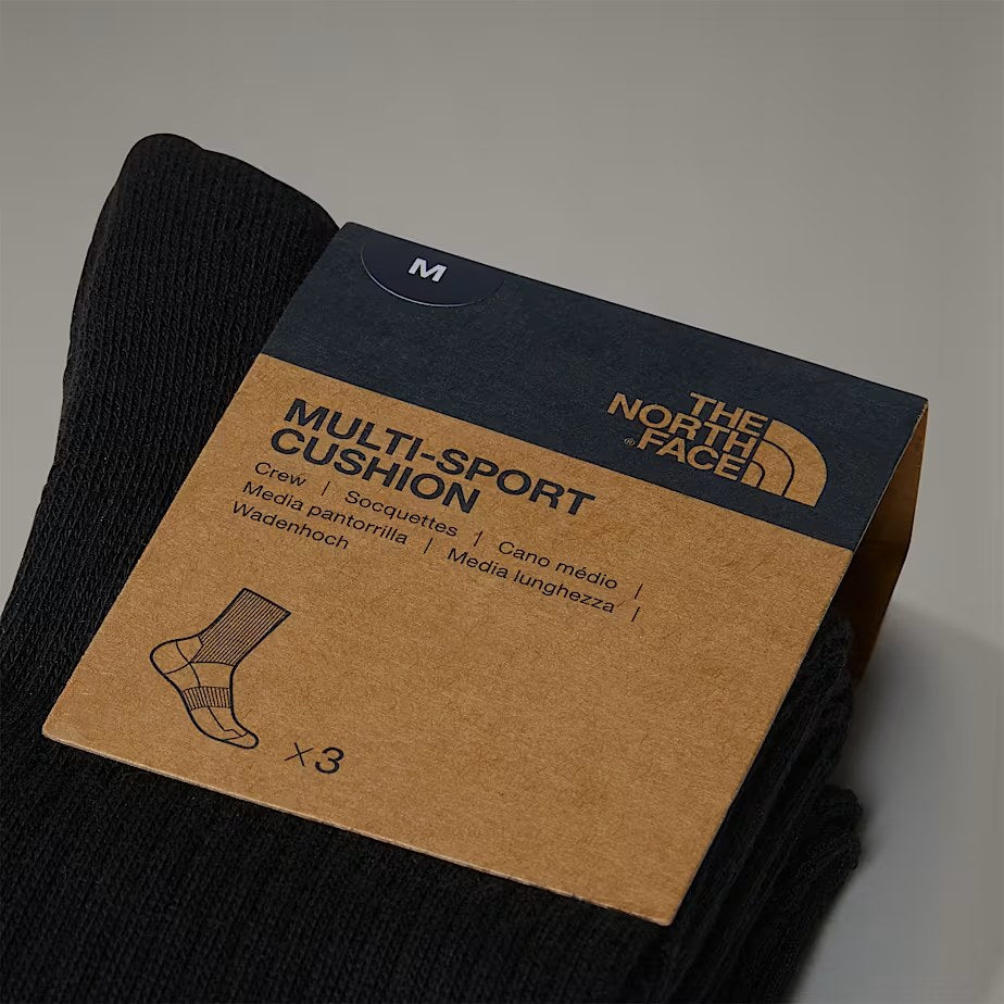 Multi Sport Cush Crew Sock 3P Black - S