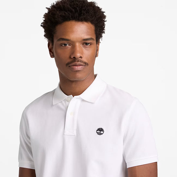 Millers River Pique Short Sleeve Polo White
