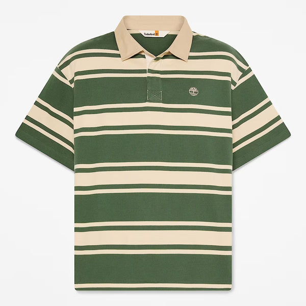 SS Striped Rugby Polo Pineneedle / Putty