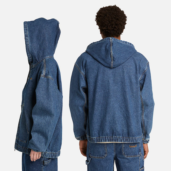 Denim Full Zip Hooded Bomber '96 Blue