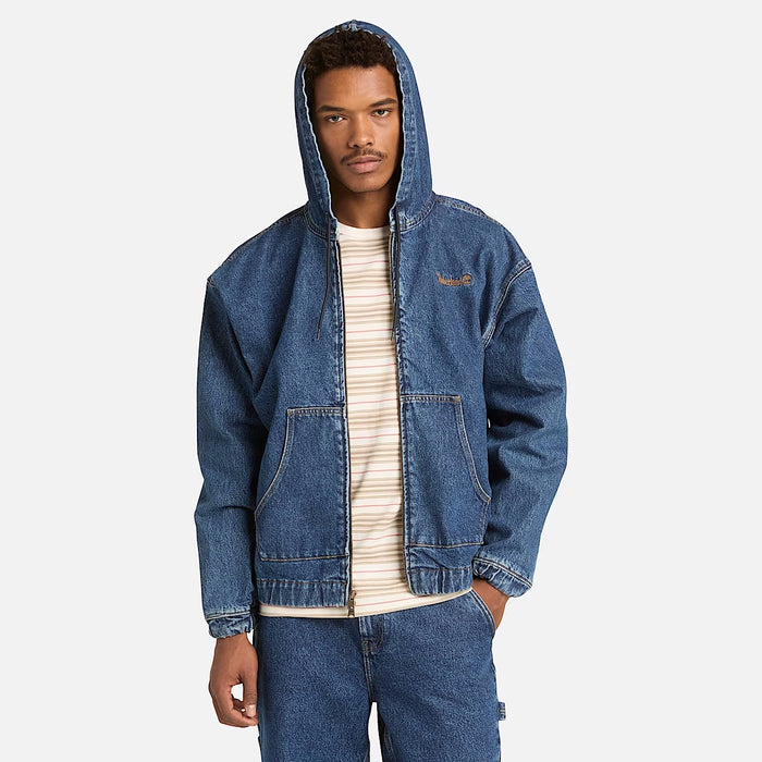 TIMBERLAND Denim Full Zip Hooded Bomber '96 Blue