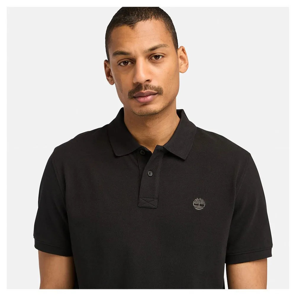 Millers River Short Sleeve Polo Slim Black