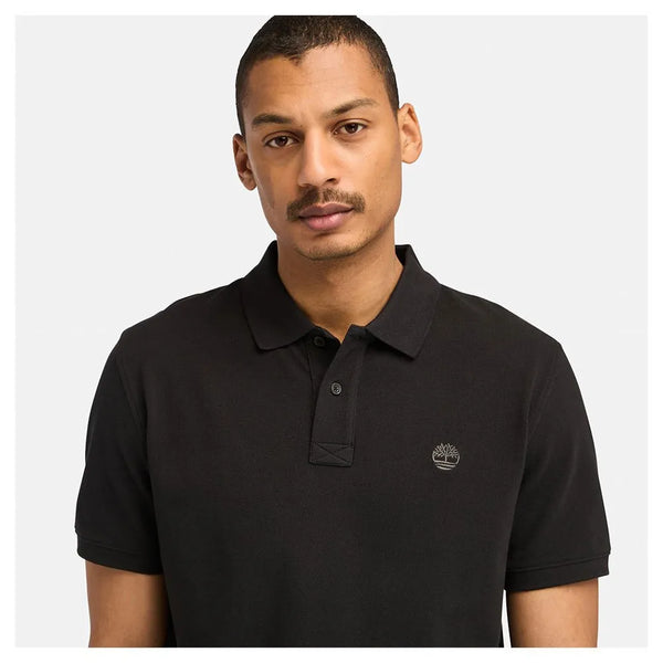 Millers River Short Sleeve Polo Slim Black