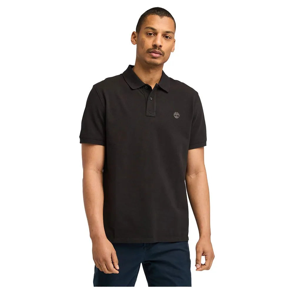 Millers River Short Sleeve Polo Slim Black