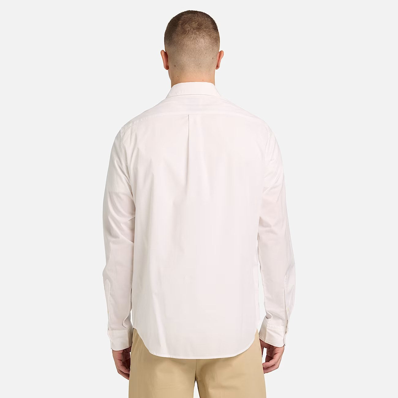 Long Sleeve Stretch Pop White