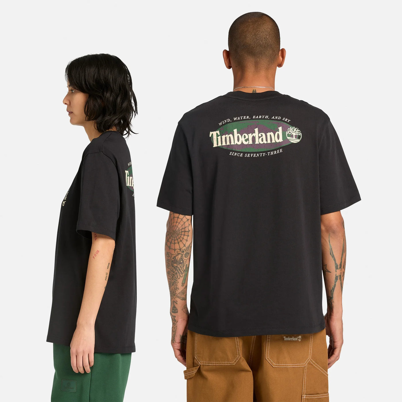 Short Sleeve ''Oval Logo'' Graphic Tee Black