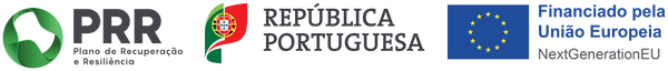 PRR — Plano de Recuperação e Resiliência · República Portuguesa · Financiado pela União Europeia, NextGenerationEU